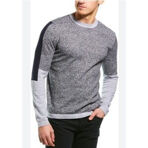 Loft 604 Men's‎ Colorblock Long Sleeve Crew Neck Sweater Gray XL Cashmere Cotton